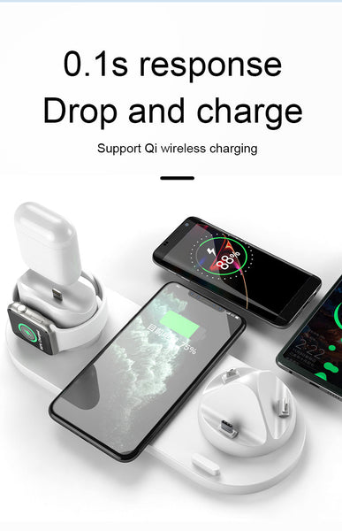 6 In 1 Magnetic Multi function Wireless Charger  - 15W - Luxury at Less