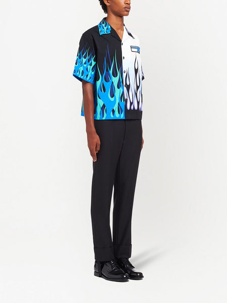 Latest Double Match Flames Print Shirt