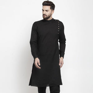 black linen kurta for men