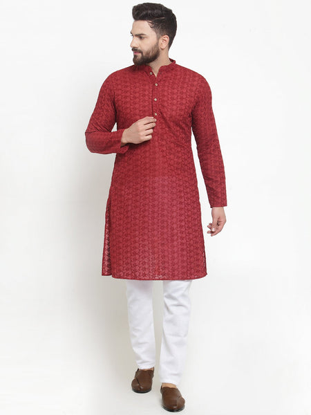 Designer Chickankari Kurta Pajama Set