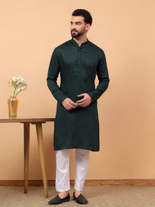 Traditional Ethnic Wear  Embellished Sequinned  Straight Rayon Green  Kurta Pyjama Set  For Men