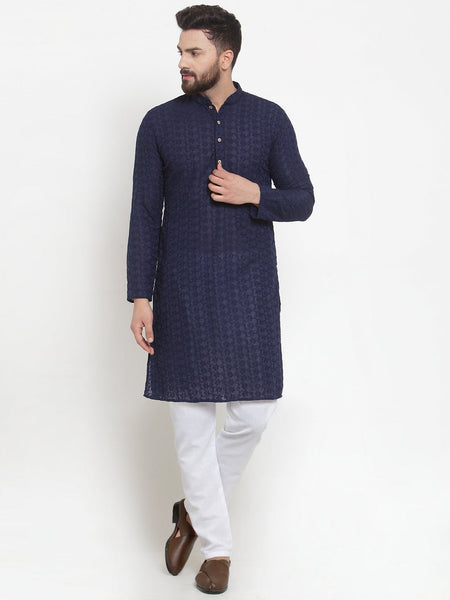 Designer Chickankari Kurta Pajama Set