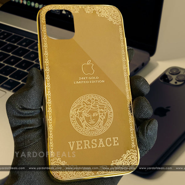 Designer Royal Golden Case With Embossing Work For iPhone