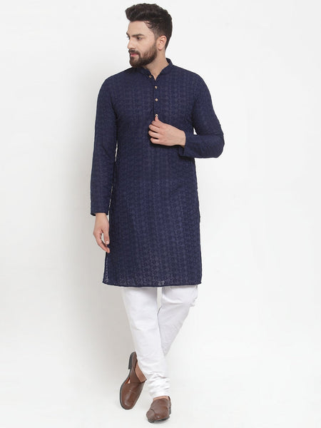 Designer Chickankari Kurta Pajama Set