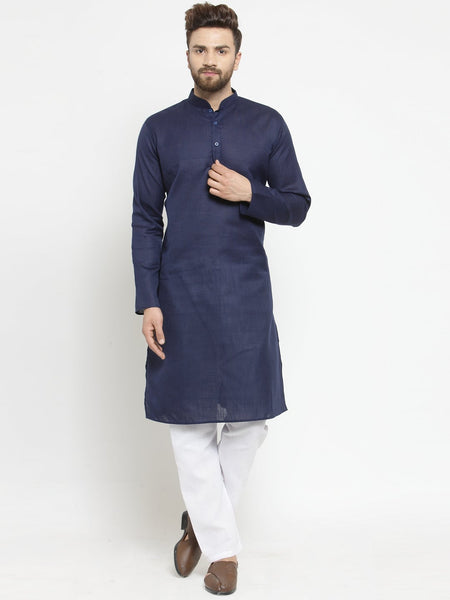 Designer Full Sleeve Linen Kurta Pajama Set