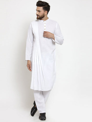 Designer Full Sleeve Linen Kurta Pajama Set