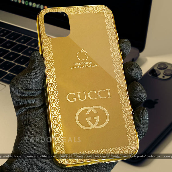 Designer Royal Golden Case With Embossing Work For iPhone