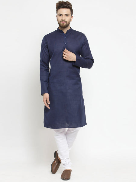 Designer Full Sleeve Linen Kurta Pajama Set