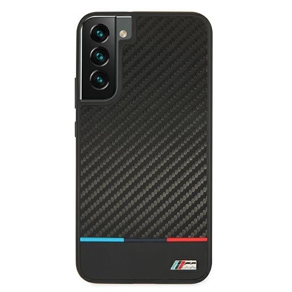 BMW Tricolor Stripe Metal Logo Case For Samsung S22 Series