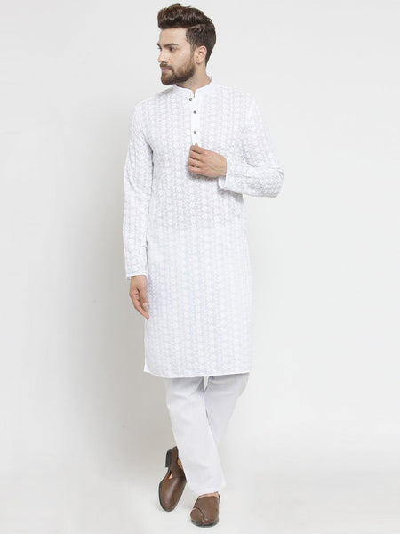 Designer Chickankari Kurta Pajama Set