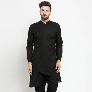 black linen kurta for men