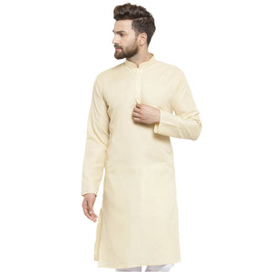 New Lenin Plain Kurta In Beige By Luxury at Less