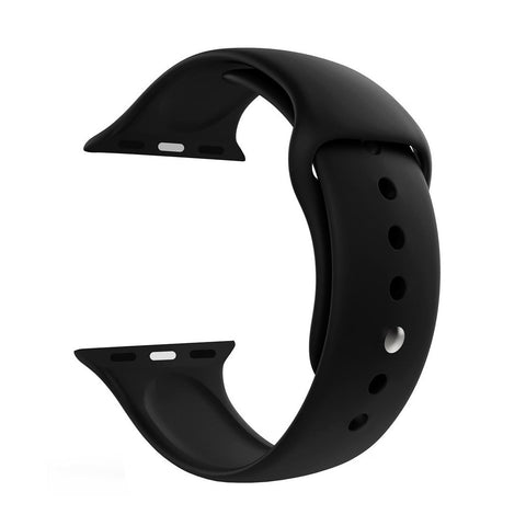 iWatch Soft Silicone Strap Compatible with Apple Watch (Black)