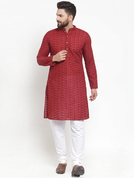 Designer Chickankari Kurta Pajama Set