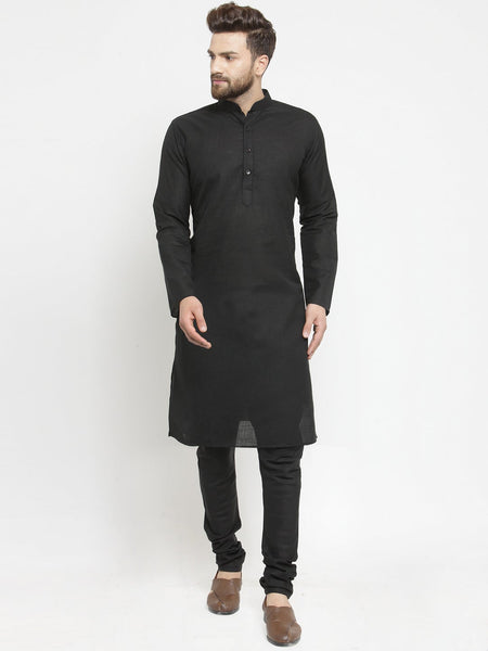 Designer Full Sleeve Linen Kurta Pajama Set