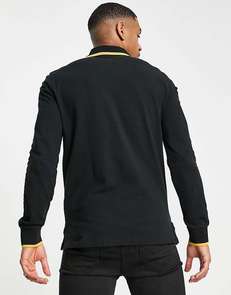 Logo Embroidered Long Sleeve Polo Shirt