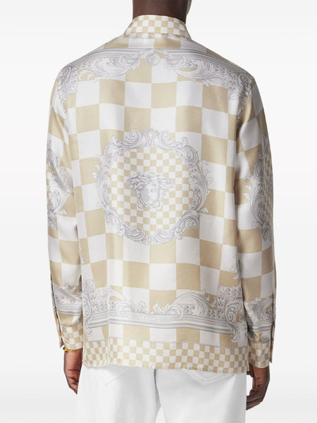 Luxury Latest  Collection Logo-Print Checked Shirt