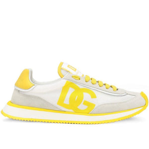 Luxury Cushion Mixed-Material Yellow Sneakers