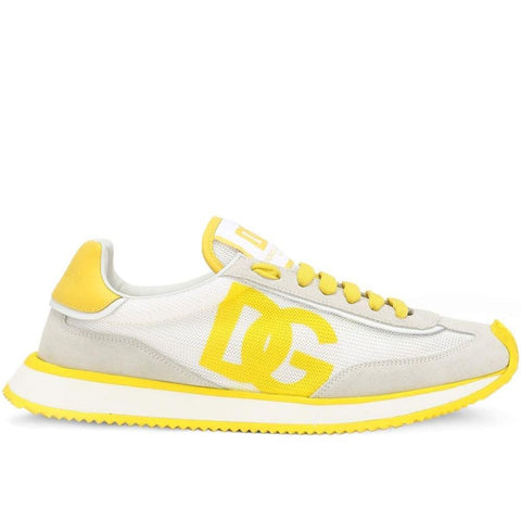 Luxury Cushion Mixed-Material Yellow Sneakers