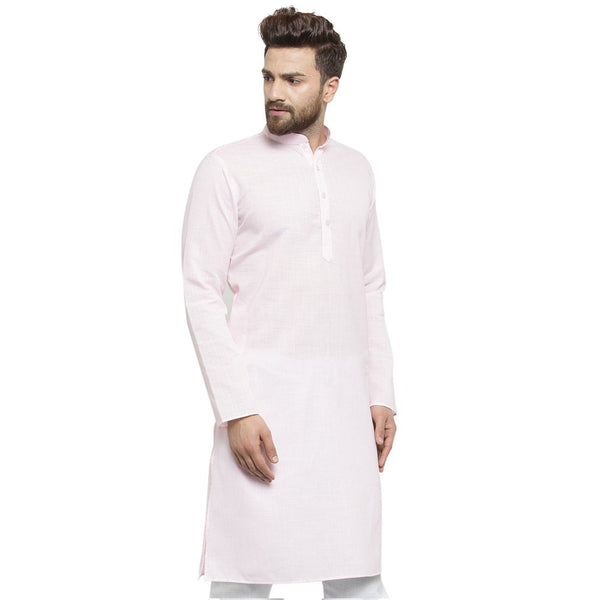 New Lenin Plain Kurta In Pink By Luxury at Less