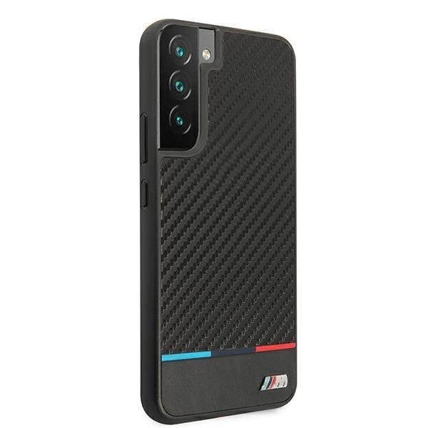 BMW Tricolor Stripe Metal Logo Case For Samsung S22 Series