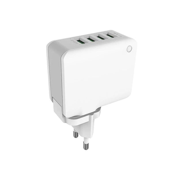 4 USB Ports Home Charge Adapter - White