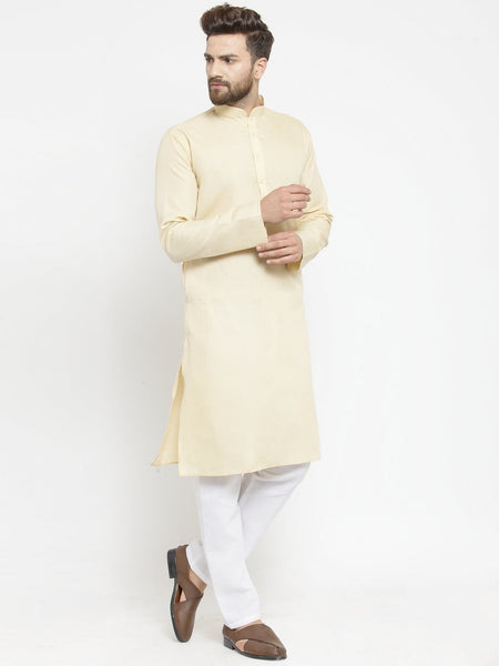 Designer Full Sleeve Linen Kurta Pajama Set