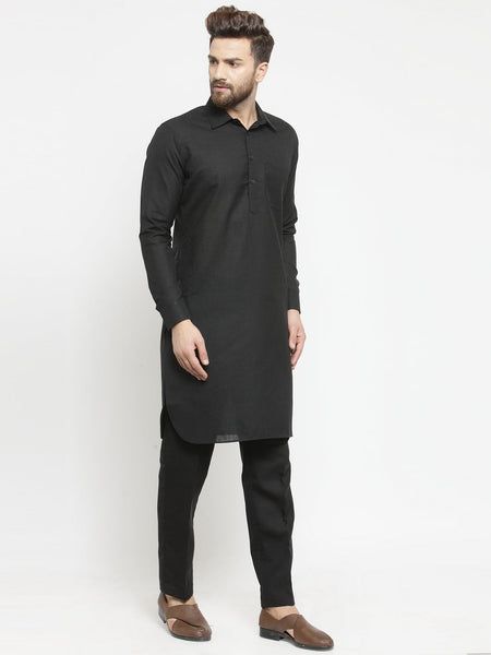 Designer Linen Pathani Kurta Pajama Set