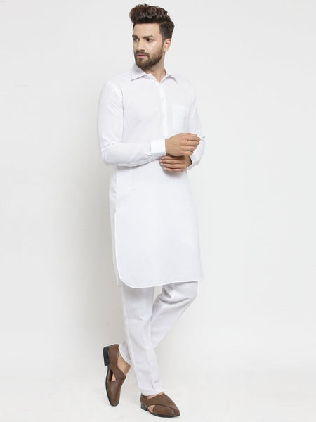 Designer Linen Pathani Kurta Pajama Set