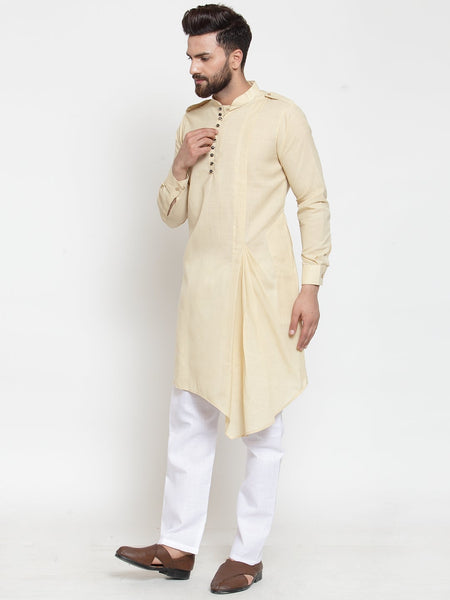 Designer Full Sleeve Linen Kurta Pajama Set