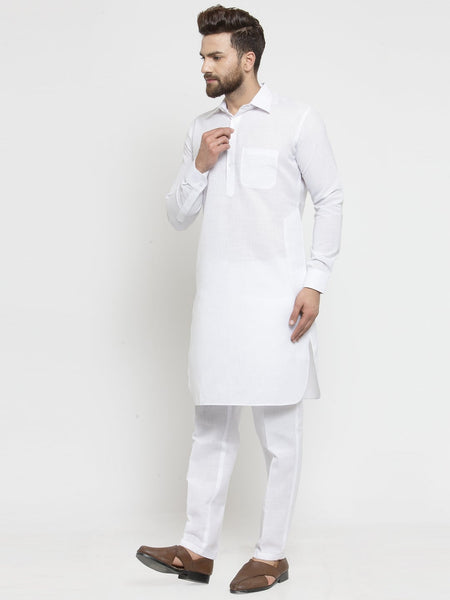 Designer Linen Pathani Kurta Pajama Set