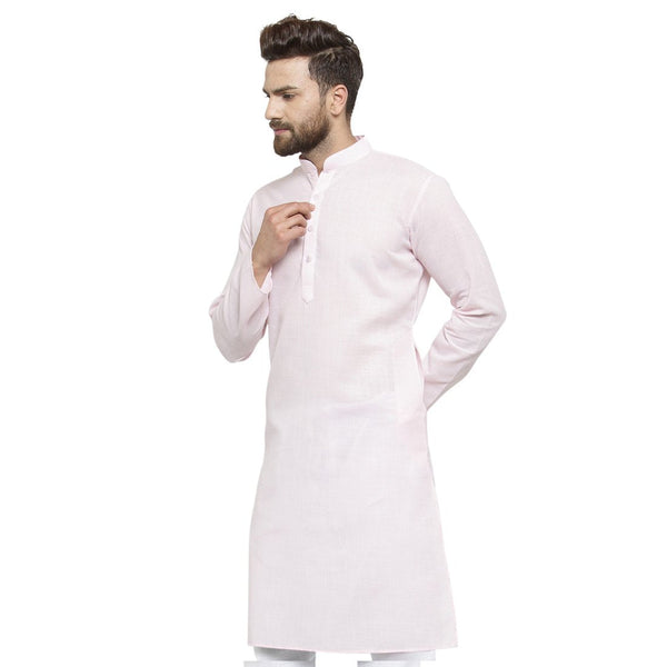 New Lenin Plain Kurta In Pink By Luxury at Less