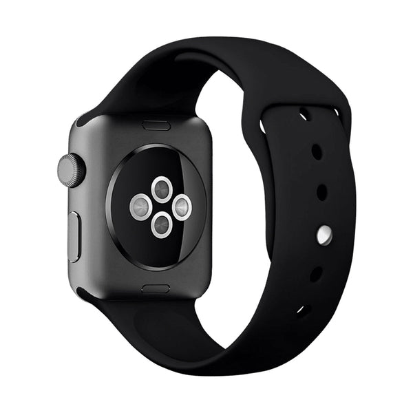 iWatch Soft Silicone Strap Compatible with Apple Watch (Black)