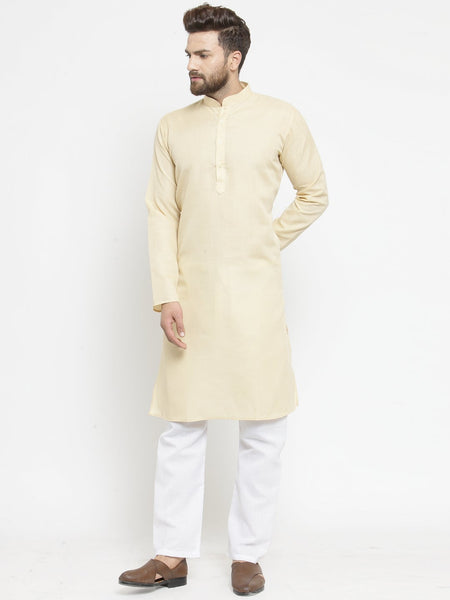 Designer Full Sleeve Linen Kurta Pajama Set