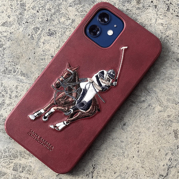 Santa Barbara Polo Jockey Back Case Cover for Apple iPhone - Red