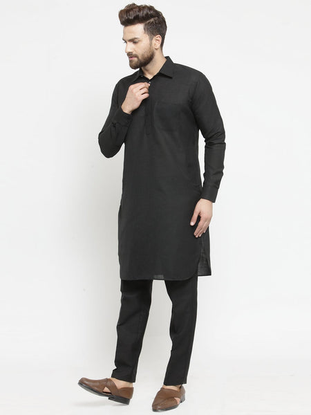 Designer Linen Pathani Kurta Pajama Set