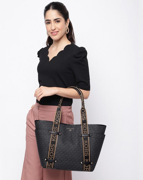 Premium Monogram-Print Tote Bag