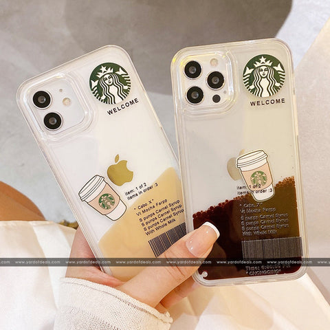 Luxury Liquid Coffee Back Case Cover for iPhone 11, 12, 13 & 14 Series