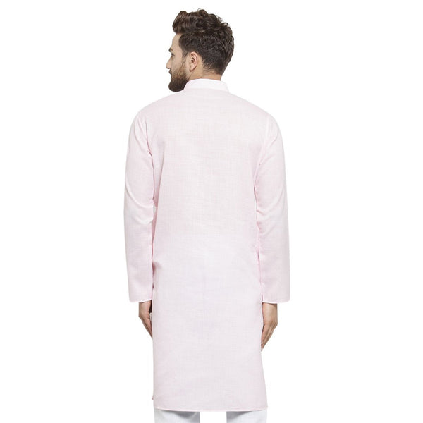 New Lenin Plain Kurta In Pink By Luxury at Less