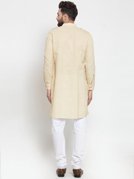 Designer Full Sleeve Linen Kurta Pajama Set