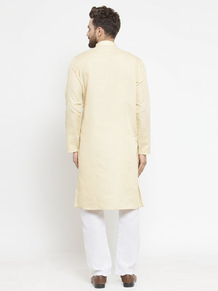 Designer Full Sleeve Linen Kurta Pajama Set