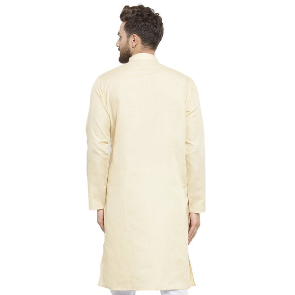 New Lenin Plain Kurta In Beige By Luxury at Less