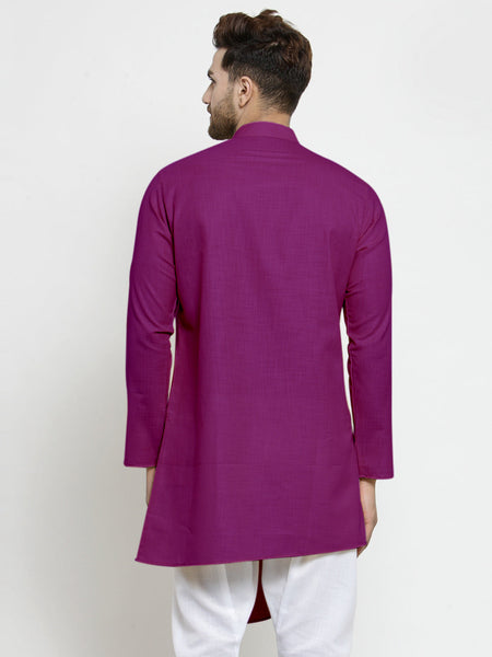 Designer Purple Linen Kurta For Men By Luxury at Less