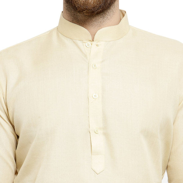 New Lenin Plain Kurta In Beige By Luxury at Less