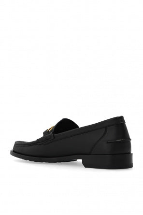 Black Leather O'Lock Loafers