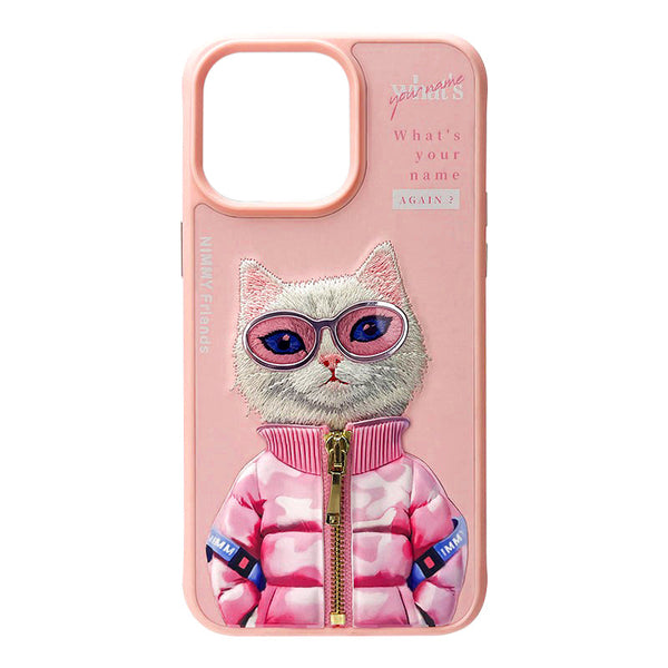 Nimmy Cool & Cute Series Embroidery Leather Case for iPhone 15 Series