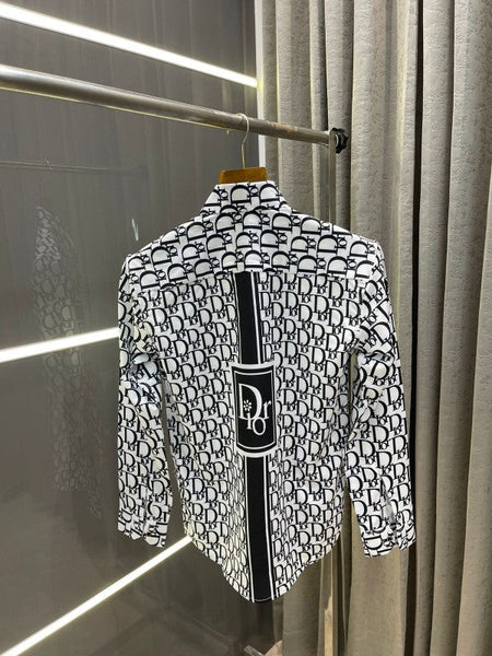 Black Monogram  Print  Full Sleeve Shirt