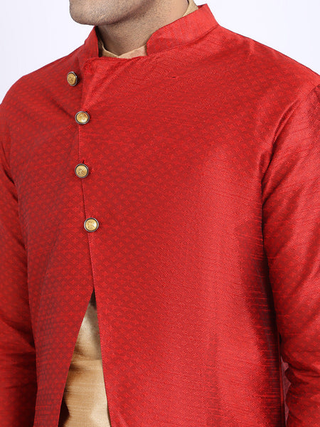 3 Pc set of Brocade Jacket with Kurta & Churidar Pajama by Luxury at Less