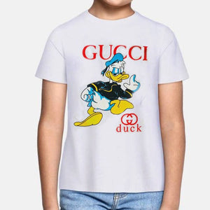 Printed Donald Duck  With Brand  Signature Kids T-shirt