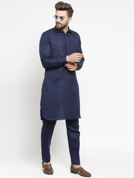 Designer Linen Pathani Kurta Pajama Set